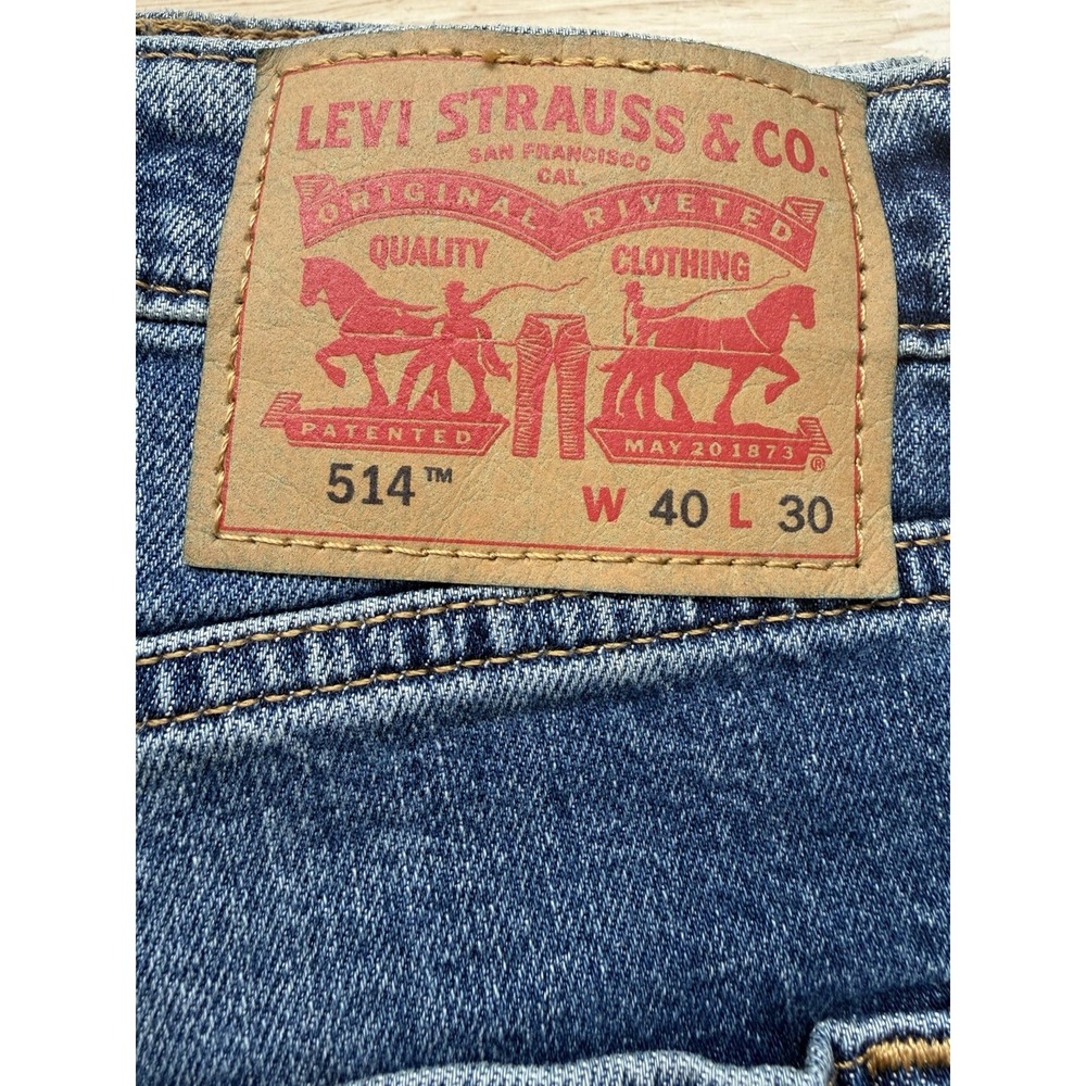 Levis 514 Straight‎ Fit Jeans Stretch Color Rinsed Blue 005141493 Men's 40x30 - Picture 3 of 14